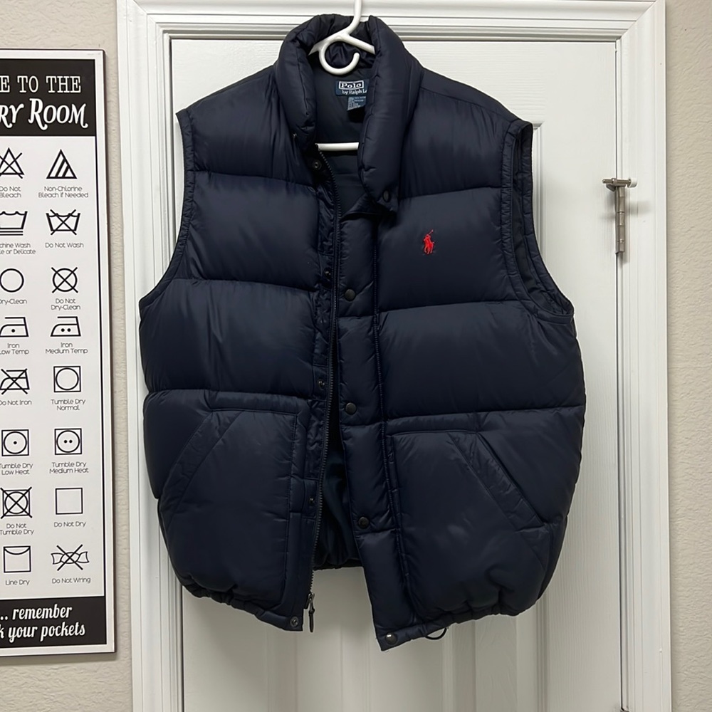 Blue Polo Down Filled Bubble Vest L